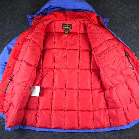 Vtg Eddie Bauer Mens Blue Ski Puffer Jacket Premium Goose Down Gore-Tex Size L